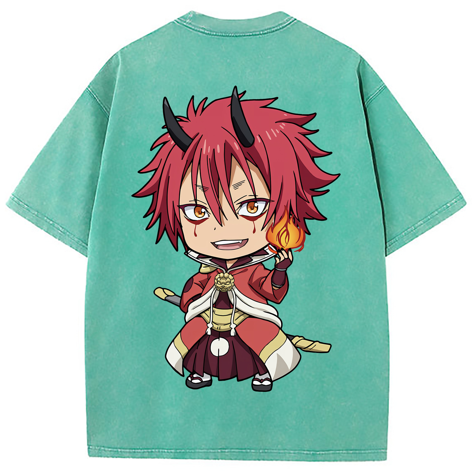 （画像用） 転スラ Regarding Reincarnated to Slime 綿100% ヴィンテージ風 半袖Tシャツ（背面プリント）